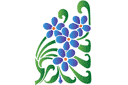 Sablonit abstrakteilla kuvioilla - siniset abstraktiset kukat