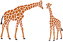 Ritmallar schabloner djur - Två giraff