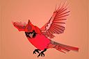 Ritmallar schabloner djur - Röd kardinal 2