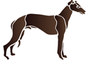 Grossist av djur bilder schabloner - Greyhound. Set om  4 st.