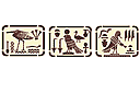 Schabloner i egyptisk stil - De tre paneler