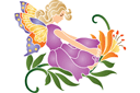 Schabloner älvor och féer i sagor - Fairy på lilja