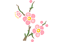 Stenciler olika motiv blommor - Sakura motiv 101
