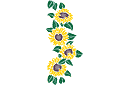 Flora bårder med färdiga schabloner - Sunflower bård