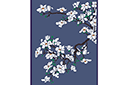 Väggschabloner med träderna - Förgrena av magnolia
