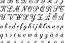 Textschabloner - Calligraphystilsort typsnitt