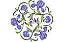 Itämaisilla kuvioilla sabloonat - iris itätyylissä