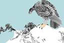 Schabloner på österländskt tema  - Eagle på en bergssluttning