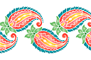 Sabluunat intialaisia motiiveja - Värikäs paisley tapettiboordi