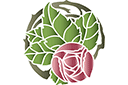 Ruusut sablonit - Ruusuja ympyrä suunnittelu 4