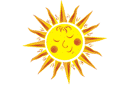 Kuvioita sablonit - Aurinko