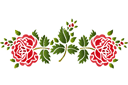 Ruusut sablonit - Kaksi ruusuja folk-art tyylillä
