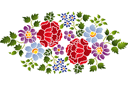 Sabluunat kukkien piirtämiseen - Folk-art kukkien nippu 26b