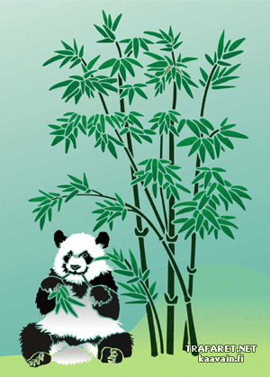 Panda ja bambu 3 (Eläinten maalaussapluunoita)