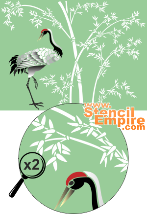 Kurki ja bambu 2 (Eläinten maalaussapluunoita)