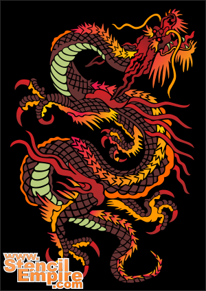 Stora draken (Väggschabloner med drakar)