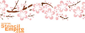 japaninkirsikkaboordinauha (Itämaisilla kuvioilla sabloonat)