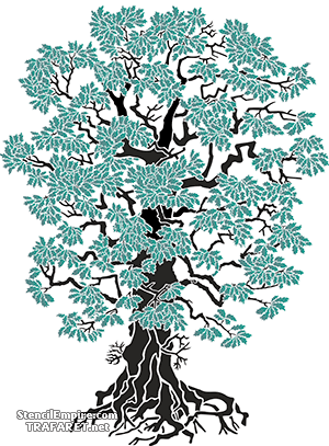 Great Oak (Väggschabloner med träderna)