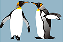 Eläinten maalaussapluunoita - Neljä pingviiniä