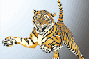 Eläinten maalaussapluunoita - Tiikeri hyppäämässä