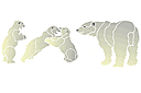 Grossist av djur bilder schabloner - Polar Bears. Set om  4 st.