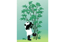 Löv och växter schabloner - Panda och bambu 2