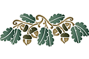 Löv och växter schabloner - Monogram av ek