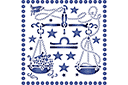 Zodiakki sapluunat - Horoskooppimerki Vaaka (Art Nouveau)