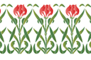 Sabluunat kukkien piirtämiseen - tulppaanit Art Nouveau