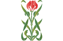 Sabluunat kukkien piirtämiseen - tulppaani Art Nouveau