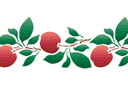Flora bårder med färdiga schabloner - Apple bromsa 2