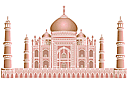 Sablonit maamerkkejä ja rakennuksia - Taj Mahal monumentti, Agra Intia