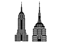 Sablonit maamerkkejä ja rakennuksia - Empire State Building pilvenpiirtäjä