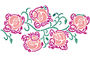 Kukkatapettiboordi - Ruusujen boordinauha