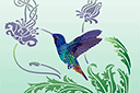Schabloner i jugendstil - Dekor mit kolibri