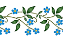 Sabluunat kukkien piirtämiseen - Leinikkikasvit - boordinauha
