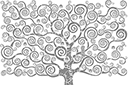 Schabloner Abstraktioner och geometriska illusioner - Livets träd av Gustav Klimt