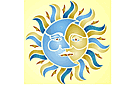 ympyrä-muotoiset ornamentit  - Aurinko ja Kuu kelttityylissä