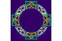 ympyrä-muotoiset ornamentit  - Kelttiristi tai Patrick risti