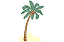 Sapluunat puiden piirtämiseen - Palmu rannalla