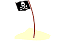 Pirater väggdekor schabloner i barnrum - Jolly Roger