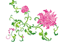 Stenciler olika motiv blommor - Kinesiska krysantemum