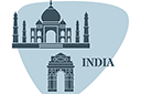 Schabloner på världsberömda arkitekturteman - Indien - sevärdheter från världen