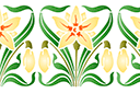 Stenciler olika motiv blommor - Graciösa påskliljor - bård