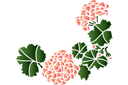 Stenciler olika motiv blommor - Hörnmotiv med hortensior