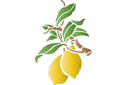 Stenciler frukter - Citroner på en gren