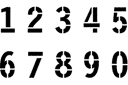 Kirjaimia, numeroita ja lauseita sabluunat - Kapea fontti