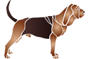 Eläinten sapluunoita - TUKKUOSASTO - bloodhound. Pakk.:  4 kpl.