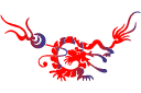 Väggschabloner med drakar - Kinesisk drake