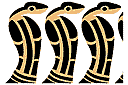 Sapluunat Egyptin taiteen kanssa - käärmeet, boordinauha